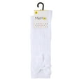 thumbnail image 5 of MeMoi  Crochet Bow Cotton Blend Knee High Sock - Girls - Female, 10, Winter White, 5 of 7