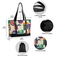 thumbnail image 2 of FORMRS Canvas Laptop Tote Bag for Women with 15.6" Computer Compartments Shoulder Handbag, Purple Geometric, 2 of 7