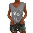 thumbnail image 1 of Playeras,Blusas y Tops,Ropa para Mujer Mujeres Negro Tank Top Camiseta sin mangas con cuello en V para mujer, camisetas informales básicas de verano de ajuste holgado (Grey, XXL), 1 of 4