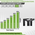 thumbnail image 3 of NavePoint 42U 4 Post Server Rack – Open Frame Rack for 19 Inch Equipment, Adjustable Depth 4-Post Network Rack with Casters Wheels, 42U Server Rack 881lbs Capacity, Black, 3 of 5