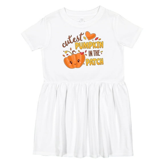 Inktastic Cutest Pumpkin in the Patch with Orange Heart Girls Toddler Dress