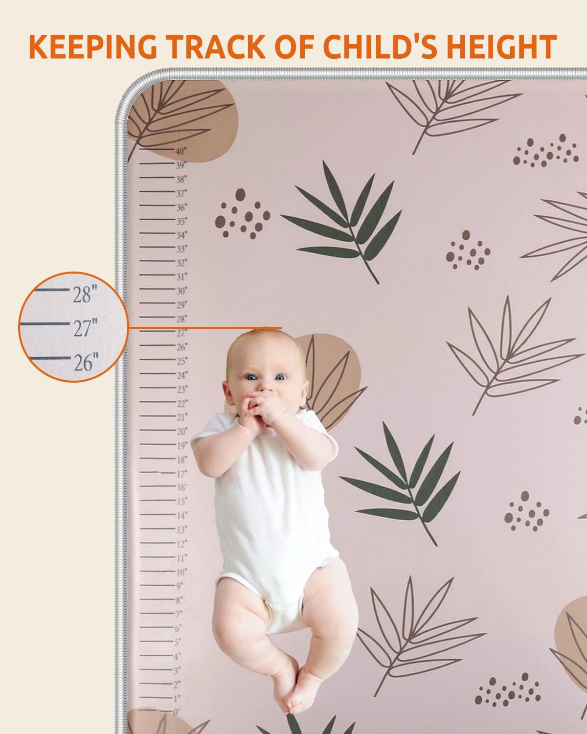 74x50 Playpen Mat Foam Thick, 1 inch Thicker & Waterproof   Mat for Kids Toddlers Infants Floor Crawling, 1" Cushioning Padded Large Playmat for Indoor Outdoor, Gift for Boys Girls,