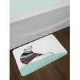 thumbnail image 2 of Bear Bath Mat, Hipster Polar Bear with Fair Isle Style Sweater Sitting on Ice Christmas Snowflakes, Non-Slip Plush Mat Bathroom Kitchen Laundry Room Decor, 29.5 X 17.5 Inches, Multicolor, Ambesonne, 2 of 2