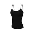 thumbnail image 3 of Emmalise Women's Camisole Built in Bra Wireless Fabric Support Short Cami (3Pk Black, Black, Black, Large), 3 of 4
