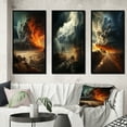 thumbnail image 1 of Designart "Storm Raging SPIRAL III" Nautical & Beach Framed Wall Art Set Of 3 - Grey Storms Frame Gallery Wall Set For Home Decor, 1 of 6