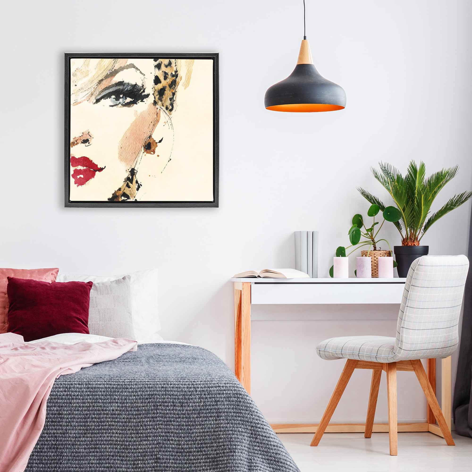 Stupell Industries Crimson Enigma Lipstick Black Framed Floater Canvas Wall Art, design by Svetlana Aleynikova