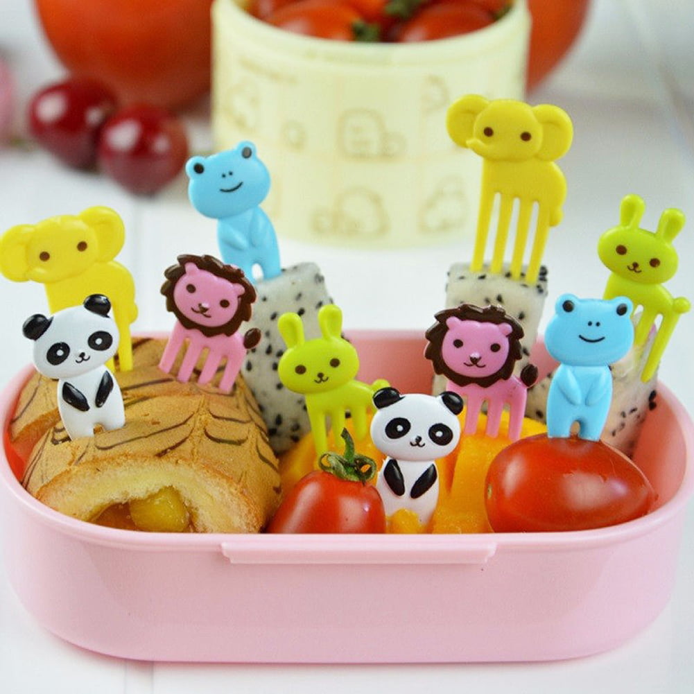 Hot 10x Cute Eye Mini Food Fruit Picks Baby Kid Forks Bento Lunch Box Tools US 
