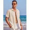 thumbnail image 2 of COOFANDY Mens Casual Shirts Short Sleeve Button Down Shirts Fashion Casual Linen Shirts for Men, 2 of 6
