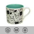 thumbnail image 3 of White Cat Doodle Cup Blue Inside, Ceramic 17oz Mug, 3 of 3