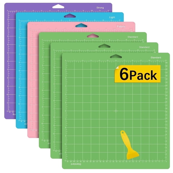 6 Pack 12" x 12" Cutting Mat Multi‑Adhesive Standard Light Strong Fabric Adhesive for Cutting Machine Explore Air 2/Air/One/Maker Craft Accessories