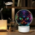 thumbnail image 6 of Balery Futuristic Cat Warrior Pattern Acrylic Night Light Gift with 3 Color ModesTouch-Sensitive LED Lamp Perfect Gift for Mother's Day, Birthday, or Christmas, 6 of 9
