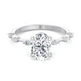 thumbnail image 4 of Karly - Thin Band with Round Stones & Oval Moissanite Lab-Diamond Engagement Ring, 4 of 5