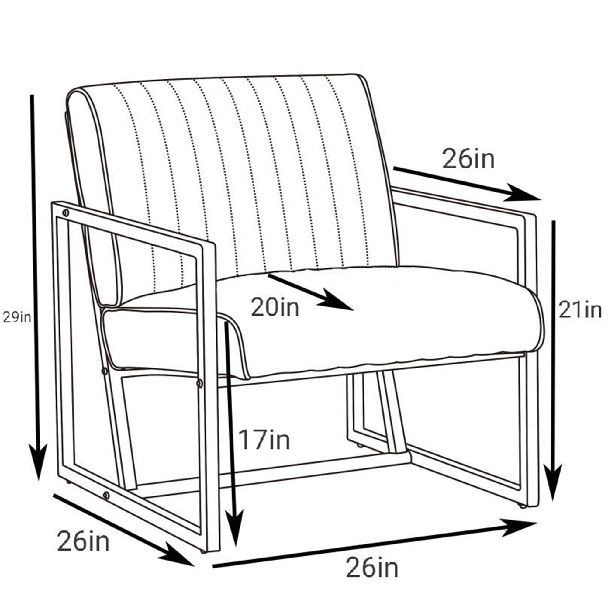 Kadyn Arm Chair, Single Sofa Chairs for Bedroom, Fabric Armchair for Living Room, Blue