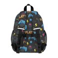 thumbnail image 3 of Game Controller Black Pattern Backpack for School, Cute School Bag with Adjustable Shoulder Straps and Padded Back, 15"x11.42"x5.5", 3 of 5