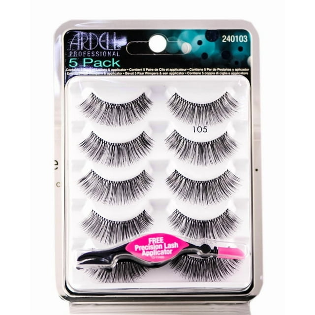 Pestañas postizas Ardell Professional Naturales 105 Negras paquete de 5 pares