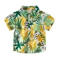 thumbnail image 1 of Gibobby Blusas Casual Camisas hawaianas con botones para niños pequeños y grandes, camisetas tropicales de manga corta para niños pequeños de 2 a 8 años(Amarillo, 5-6 Años), 1 of 5