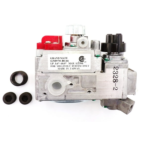 SRV60-523 GAS VALVE MILLIVOLT LP - EXACT FIT FOR HEAT & GLO - REPLACEMENT PART BY NBK