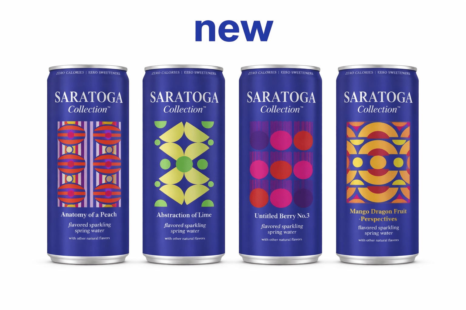 (2 pack) Saratoga Collection Sparkling Spring Water 4 Pack Variety, 12 oz Cans