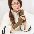 thumbnail image 7 of Holzlrgus 2 Pairs Women Winter Warm Knit Fingerless Gloves Hand Crochet Thumbhole Arm Warmers Mittens, 7 of 7