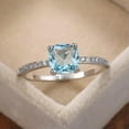 thumbnail image 4 of 5 Colors Princess Cut Cz Band Womens 925 Silver Filled Engagement Ring Size 6-10, 4 of 9