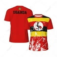 thumbnail image 2 of Exclusive design Uganda Flag Grain 3D Printed Men For Running Bike Soccer Tennis Fitness Sports tshirt Mesh Fans Short T-shirt, 2 of 16
