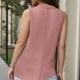 thumbnail image 7 of Wowcloth Women's Bamboo Cotton Linen Blouse, Solid Color Button Front Sleeveless V-Neck Top for Casual and Office Wear, 7 of 7