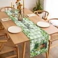 thumbnail image 3 of St. Patrick's Day Table Runner - 60 Inch Long, Kitchen Dining Table Runner Dresser Scarves, Lucky Shamrocks Boots Green Buffalo Plaid Farmhouse Decor for Coffee Tables Wedding Party Banquet, 3 of 8