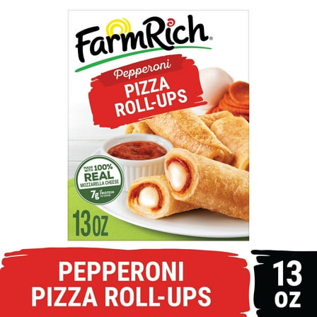 Farm Rich Pepperoni Pizza Roll-Ups with Marinara Dipping Sauce, 13 oz (Frozen Snacks & Appetizers)