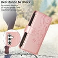 thumbnail image 7 of Dteck for Samsung Galaxy S24 FE Wallet Case, Embossed Butterfly PU Leather Phone Case Women Men Flip Cover Wrist Strap Zipper Credit Card Holder Slots for Samsung S24 FE 5G,Rosegold, 7 of 7