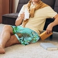 thumbnail image 6 of Kdxio Tropical Pineapple Print Mens Sleep Shorts Bottoms Soft Comfy Pajama Wear Pants with Drawstring Pockets, 6 of 7