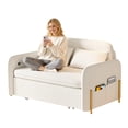thumbnail image 5 of Wharick 3-In-1 Convertible Sofa Bed 52.76 Inch Teddy Fleece Fabric with Under Seat Storage Drawer, 5 of 18