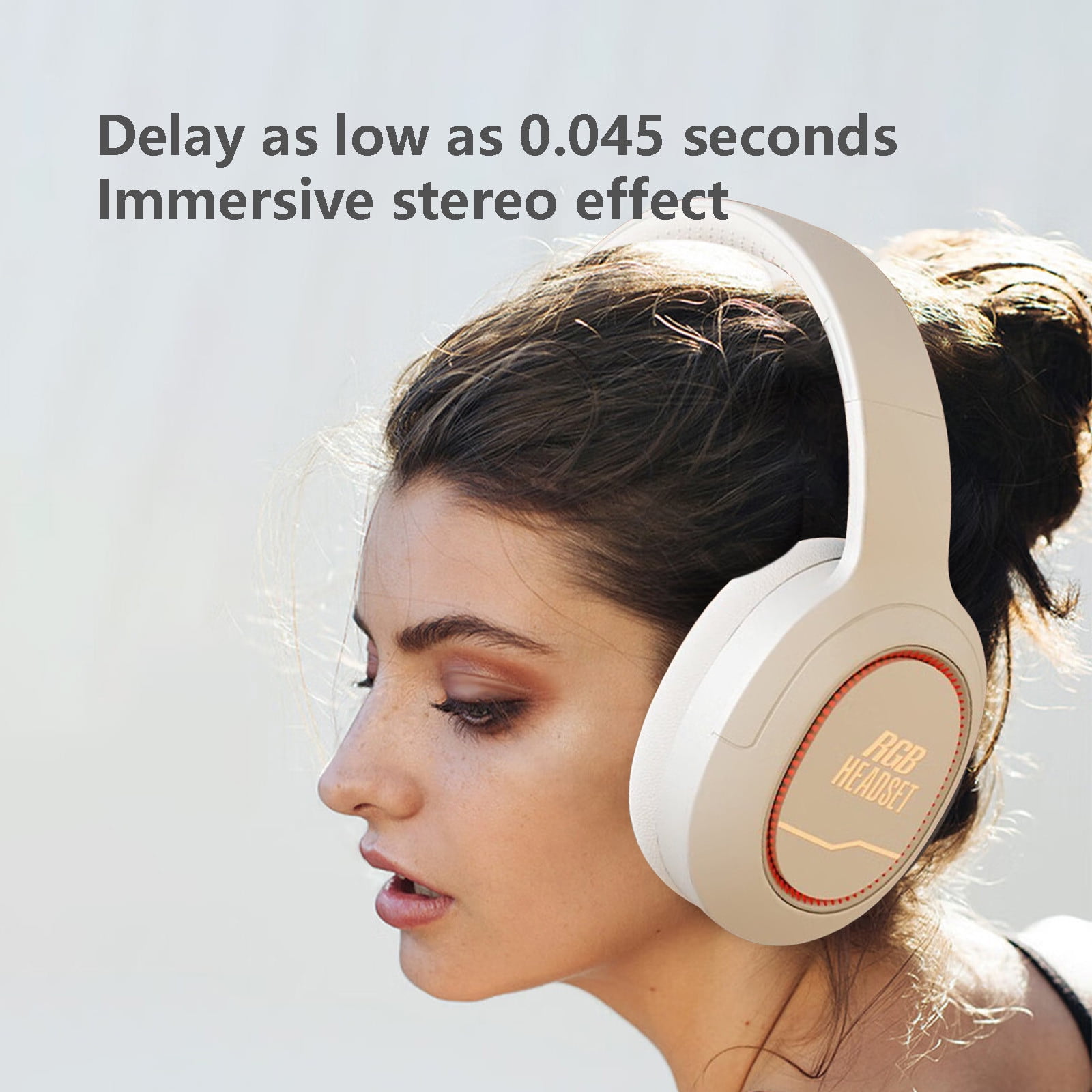 Wireless Bluetooth Over Ear Headphones Up to 28H Battery Life Headset with Microphone Gym Overhead Headphones Compatible with iOS & Android Mobile Phones,Computers,Laptop,White