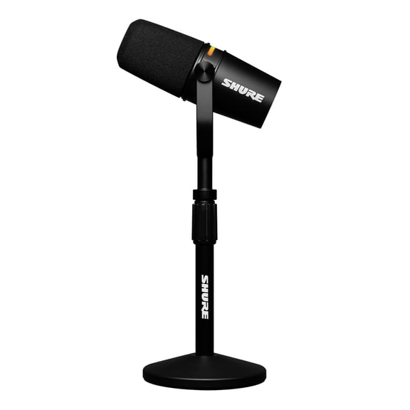 Shure MV7  Hybrid Output USB-C & XLR Podcast Microphone & Desktop Stand (Black)