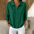 thumbnail image 2 of QIYAGBSA Long Sleeve Shirts for Women Button Down Soft Corduroy Collared Solid Color Casual Fall Winter Layering Tops (Green, 4XL), 2 of 5