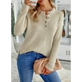 thumbnail image 4 of Aleumdr Women Button Neck Sweater Long Sleeve Chunky Oversized Fall Tunic Sweaters 16 18, 4 of 9