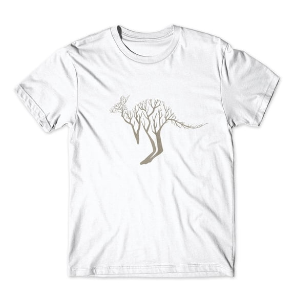 Mighty Circus Kangaroo Tree Forest T-Shirt 100% Cotton Premium Tee NEW - White, Large