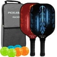 thumbnail image 1 of Carbon Fiber T700 Fabric Texture Pickleball Paddle, 16mm Pickleball Racket With Roughness And High Friction, USA Pickleball Appr 2PCS black and Red, 1 of 5
