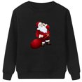 thumbnail image 3 of jsaierl Women's Christmas Sweatshirts Long Sleeve Santa Graphic Top Funny Crewneck Sweatshirt Loose Fit Pullover Womens Fall Fashion 2022, 3 of 4