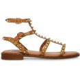 thumbnail image 5 of Steve Madden Sunnie Tan Ankle Strap Squared Open Toe Gladiator Flats Sandals (Tan, 7), 5 of 5