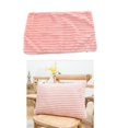 thumbnail image 1 of De Colchón cinturo Estuche Amortiguador Cubierta Almohadilla Reversible Franela A Rayas Decoración Cama Sofá Rosa 30x50cm Soledad Funda de almohada de franela, 1 of 9