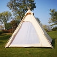 thumbnail image 3 of Latourreg Outdoor Three-Season Of  7FT Canvas Pyramid Tent Large Tipi  Yurt Tent For 1-2 Person Camping, 3 of 7