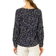 thumbnail image 4 of Allegra K Women's Floral Keyhole Organza Long Sleeve Ruffle Blouse, 4 of 7