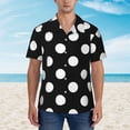 thumbnail image 4 of Bixox Men's Hawaiian Shirts Men's Black and White Polka Dot Print Short-Sleeve Shirt-Large, 4 of 8