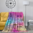 thumbnail image 3 of Bible Verse Blanket, Inspirational Religious Gift Throw Blanket with Bible Verse Religious Gifts for Women (Pink and White, 50X40), 3 of 5