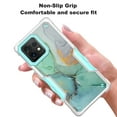 thumbnail image 3 of Rosebono Compatible With Motorola Moto G Power 5G 2023 Case, Hybrid Dual Layer Graphic Design Pattern Heavy Duty Protection Case For Motorola Moto G Power 5G 2023 (Green Marble), 3 of 4