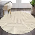 thumbnail image 4 of 5x5, 6x6, Brown area rug, Hand tufted carpet, Geometric wool, Rugs for Bed, Kids, Living, room, 4 of 6
