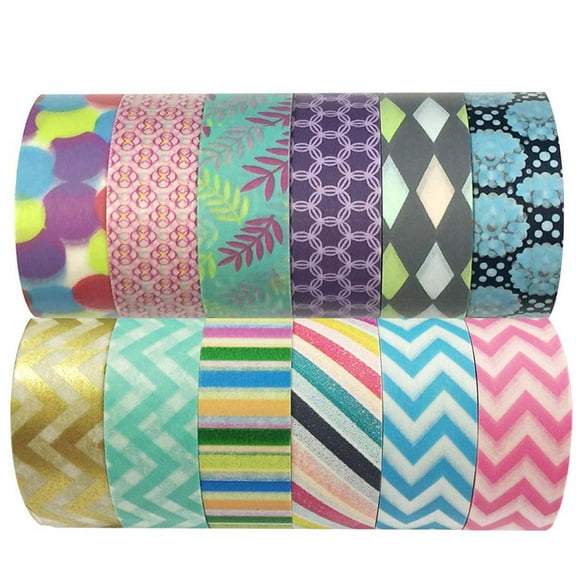 Wrapables® Washi Tapes Decorative Masking Tapes, Set of 12, ADSET30