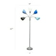 thumbnail image 3 of Simple Designs 67" Medusa 5-Light Adjustable Gooseneck Floor Lamp, Silver with Blue/White/Gray Shades, 3 of 10