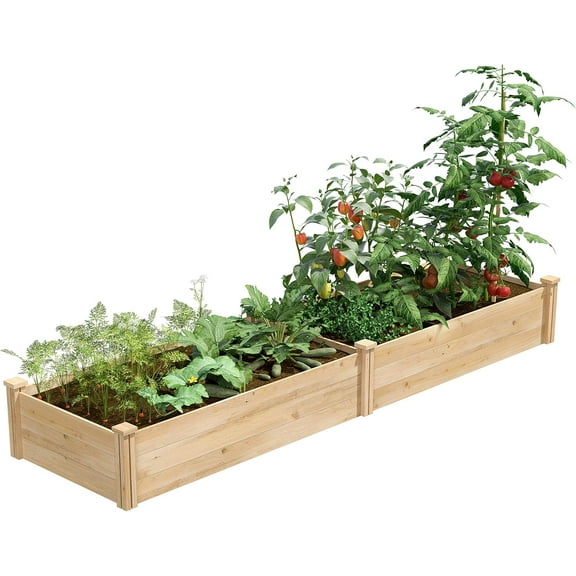 Best Value Cedar Raised Garden Bed Planter 24" W x 96" L x 10.5" H
