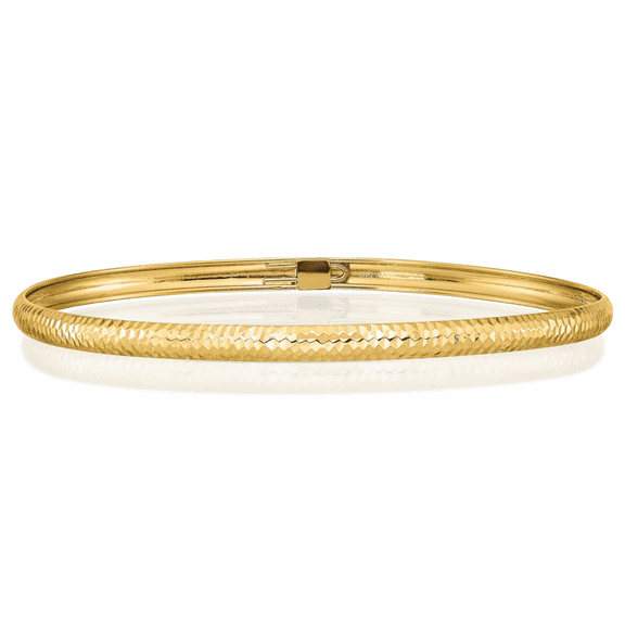 10K Solid Yellow Gold Flexible Bangle Bracelet